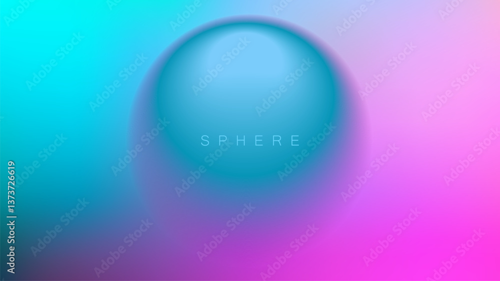 Poster blurred sphere. futuristic abstract blurred background with soft color gradient round shape. vector 