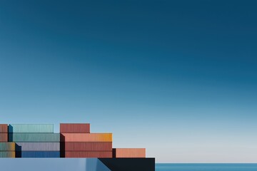 Obraz premium The containers are neatly arranged, with some in sharp focus.