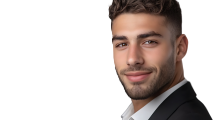 Confident Modern Portrait: A sharp business person radiating warmth, posing with a warm smile, perfect for conveying trust and capability.