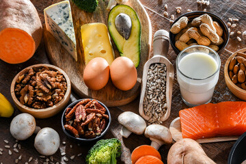 Composition with food products rich in biotin