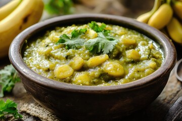 Matoke | Matooke - East African Green Banana Porridge with Chicken Curry Dish
