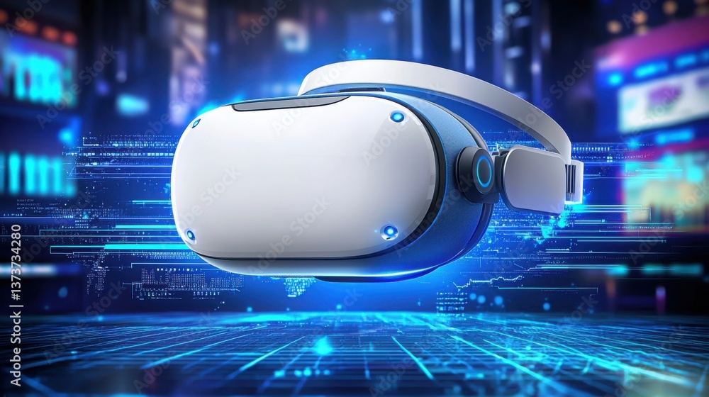 Poster cutting-edge virtual reality setup showcasing the future of arvr hardware production and technologic