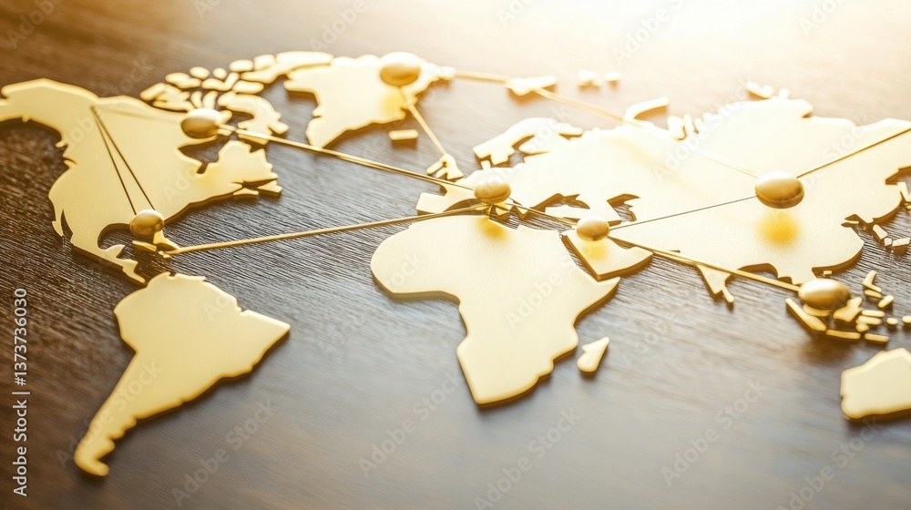 Poster world map displaying a clock indicating global blockchain banking adoption and the importance of tim