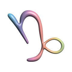 3d capricorn zodiac sign Esoteric symbol Astrology clipart Element for design