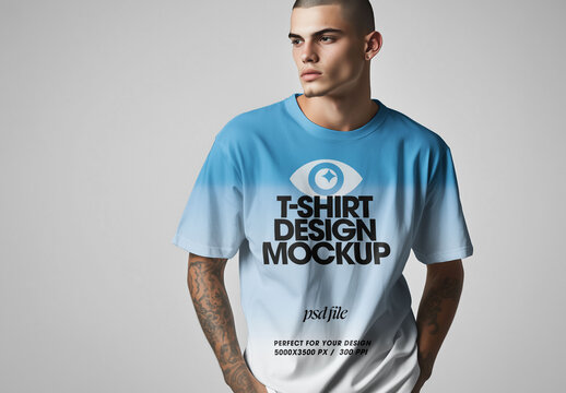 Male Oversize T Shirt Mockup for Design and Branding Projects