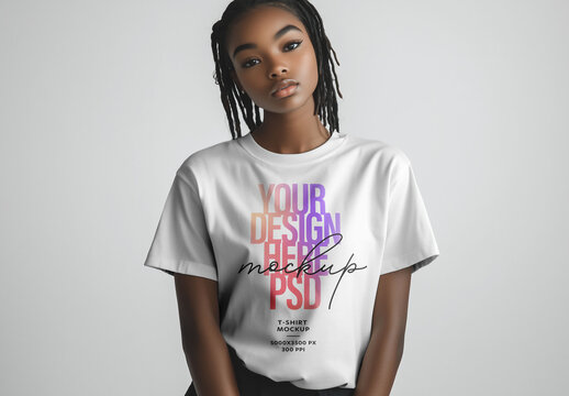 Female Oversize T Shirt Mockup for Design and Branding Projects