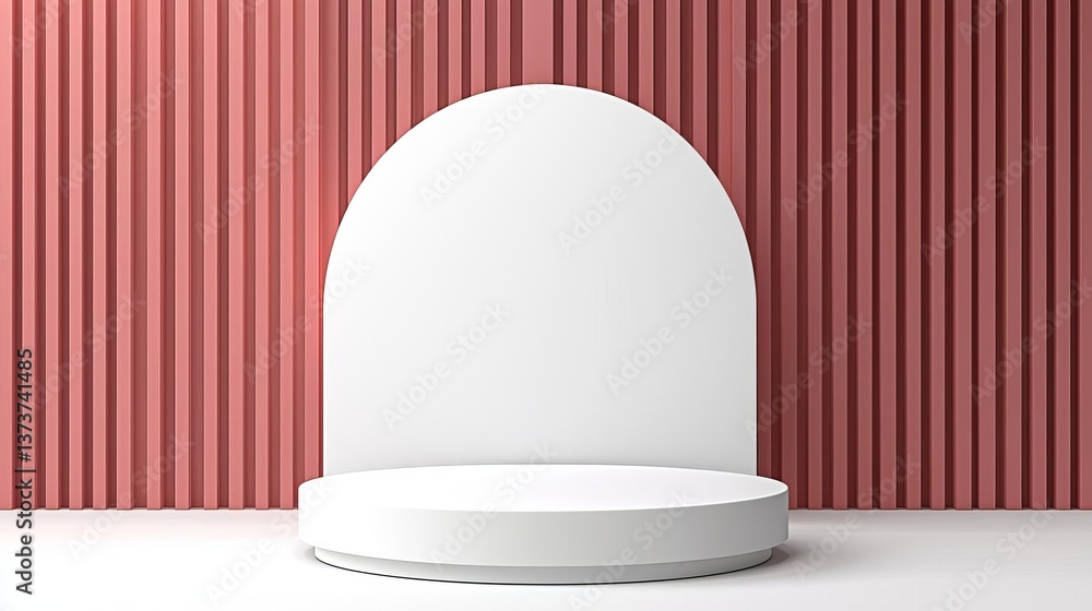 Aufkleber modern white product stage display scene 3d podium background with minimal geometric platform base o