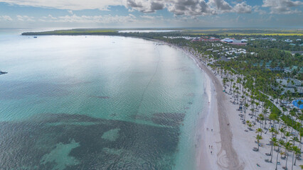 Aerial view of Bavaro Beach in Punta Cana, Dominican Republic
