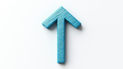 Fototapeta premium Blue up arrow graph 3d icon bubble message isolated on white background with business finance profit chart symbol or growth money stock financial investment diagram and success gro