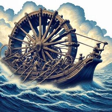 Paddle Wheel Raft Hand Foot Powered Raft propelled by one or mor