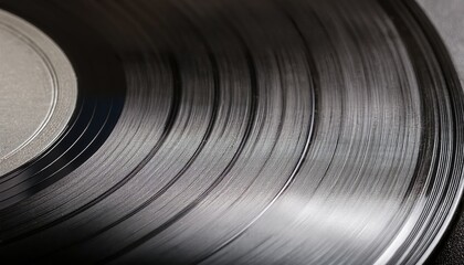 Close-up of a vinyl record spinning, showcasing its grooves and a sense of nostalgia for music lovers.