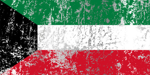Kuwait flag with grunge effect.