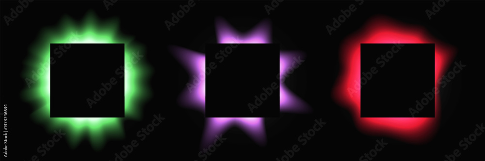 Poster set of square illuminate light frames