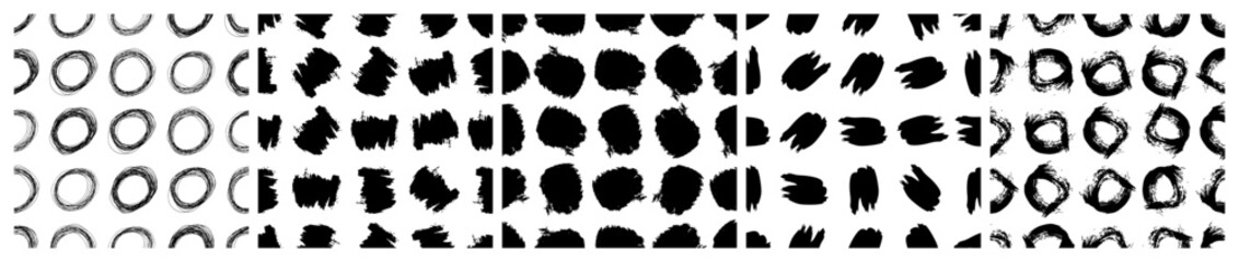 Set of seamless patterns with scribble smears