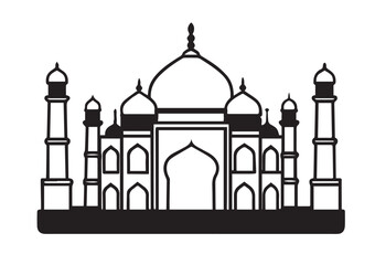 Taj mahal silhouette Vector