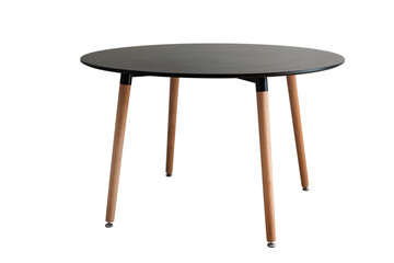 round black table isolated on white background.