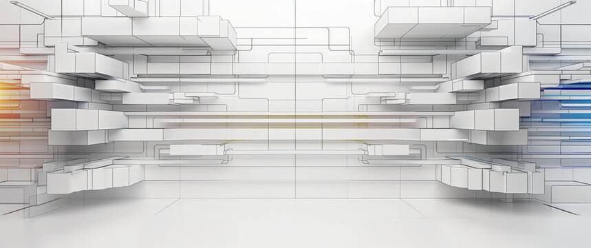 White clean title screen , abstract background.
