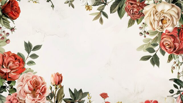 Grab this stunning wedding card template adorned with a beautiful floral frame. It's perfect for announcing your special day.