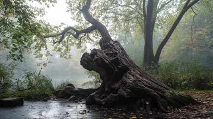 Fototapeta premium Nature Tree. Mystic Autumn Forest in Beautiful Zurich, Switzerland