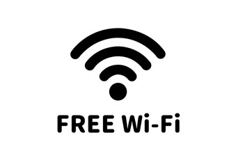 Wi-Fi（丸文字/横向き）のA4サイズイラスト