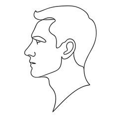 Man in Profile Outline Illustration  
