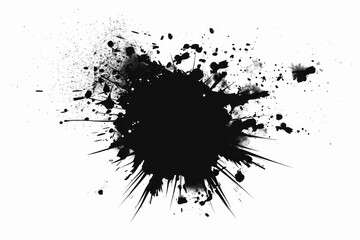 Abstract black ink splatter art