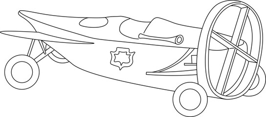vintage car in doodle style in vector. Element for design advertisement mail posts poster print postcard banner