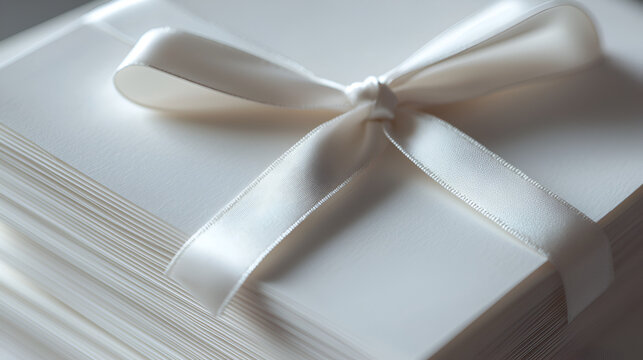 Elegant stationery set with ribbon-tied white paper for special occasions, correspondence, and invitations.