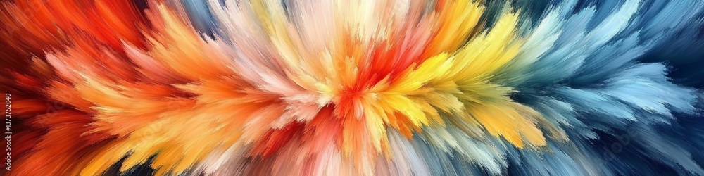 Poster Abstract Color Swirls. Energetic Swirls and Splashes of Color. Fluid Rainbow Design Element.