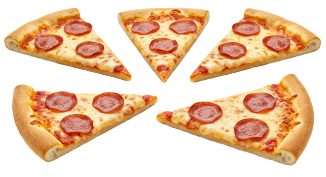 香ばしいペパロニピザ五切れ