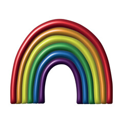 Fototapeta premium Colorful rainbow shape Gay pride flag Happy pride day LGBTQ community Pride Month Vector 3d clipart for posters, stickers, logo, cards