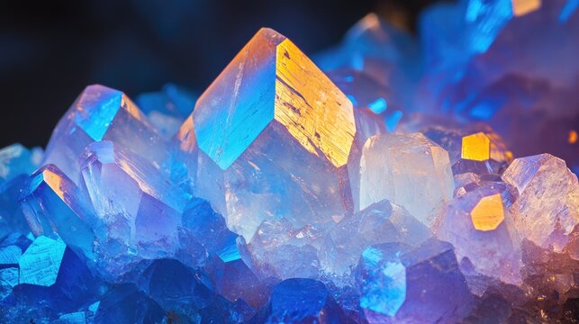 Opalite Crystal Object Closeup Background with Bright Colors