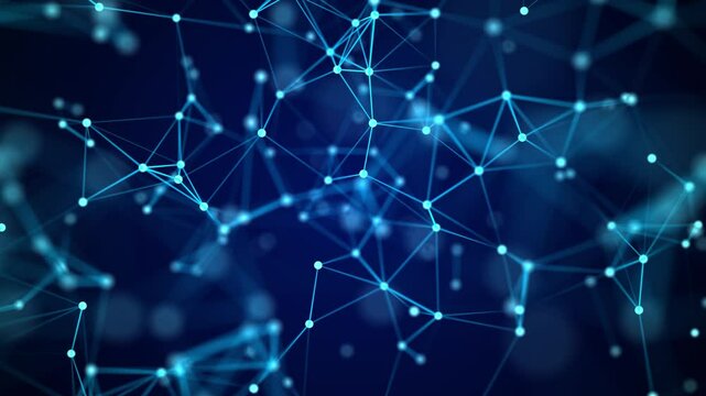 Modern design of network connection structure. Abstract background with interlacing dots and lines. 3D rendering.