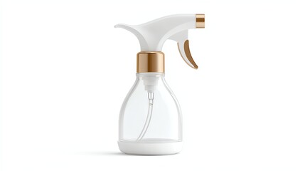 Stylish spray bottle on white isolated background, perfect for home or garden use.