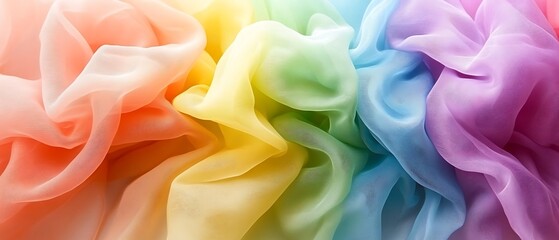 Rainbow Fabric Texture Closeup