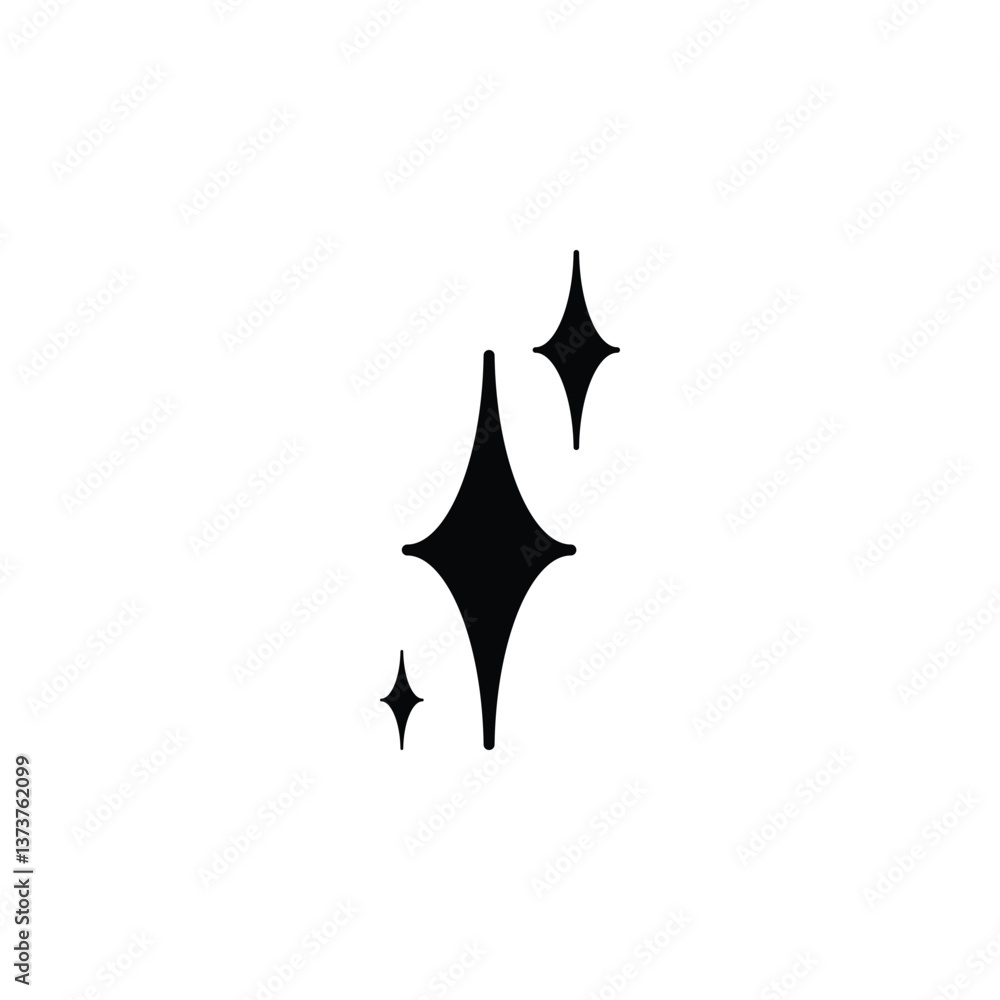 Poster artificial intelligence icon. ai icon with three stars for logo, application and website. flat vecto