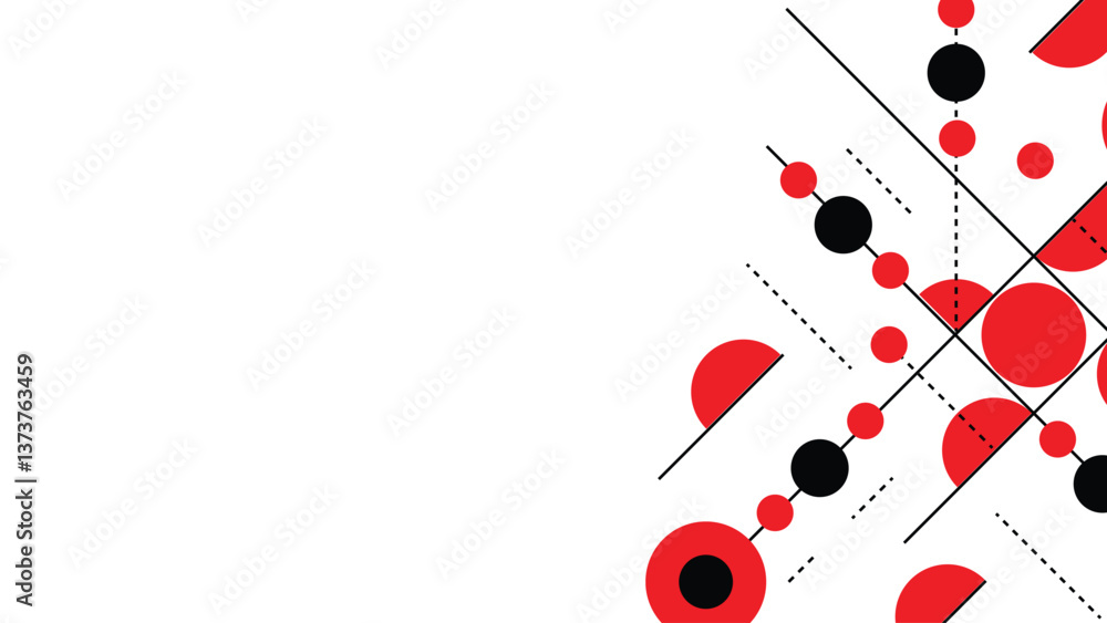 Poster Minimalist Line Art Design Banner in Red Place for Text. Graphic design elements and resources for web engineering vector art