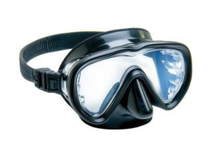 A professional diving mask with an attached snorkel, ideal for underwater exploration. transparent PNG