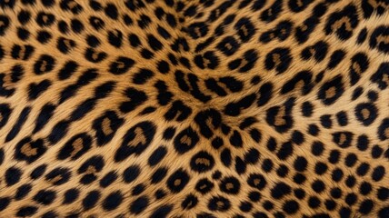 Fototapeta premium Close-up of a leopard's fur, showcasing the intricate pattern of rosettes and spots.