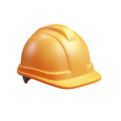 Yellow construction helmet icon isolated on transparent background