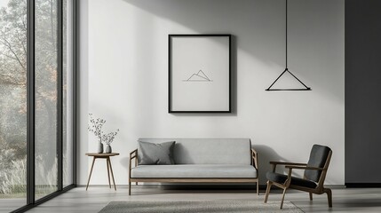 Modern Minimalist Living Room  suitable for marketing material