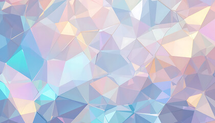Fototapeta premium Iridescent Polygon Background with Pastel Colors and Geometric Shapes Design