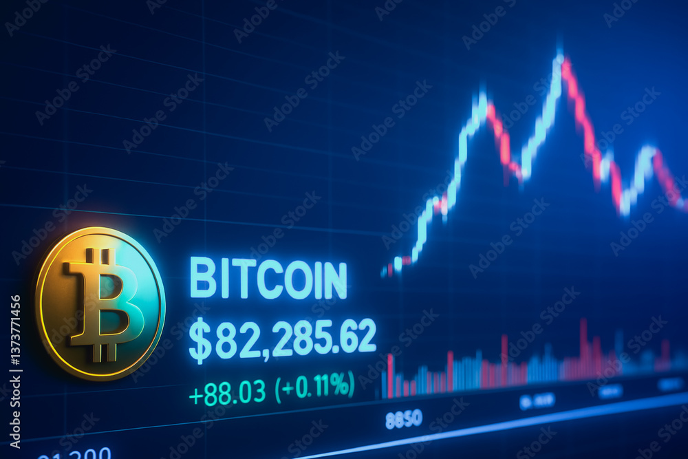 Poster bitcoin's market dynamics: a dynamic representation of bitcoin's value fluctuations, showcasing the 