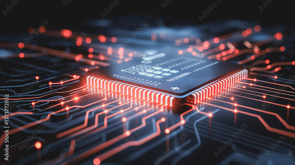 Poster central processing unit: a striking macro view of a sophisticated central processing unit (cpu) illu