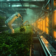 Automated Vertical Farming Cultivation Systems Utilizing Robotic Harvesting Arms