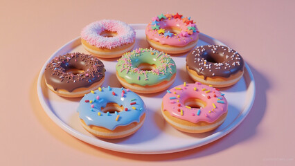 A gourmet selection of donuts featuring a mix of classic and creative toppings