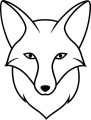 fox head sketch white background