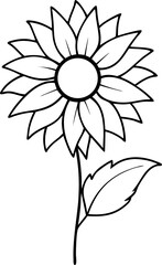 sunflower sketch white background art