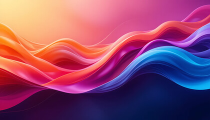Fototapeta premium Abstract Waving Lines Flowing with Vibrant Gradient Colors Background