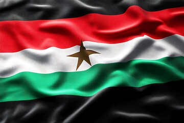 Obraz premium Rippled Flag of Djibouti